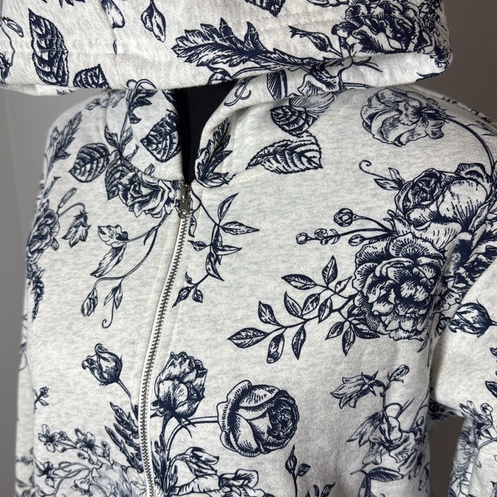Vintage Rose Zipper Hoodie - Oversized Small - Picture 4 of 8